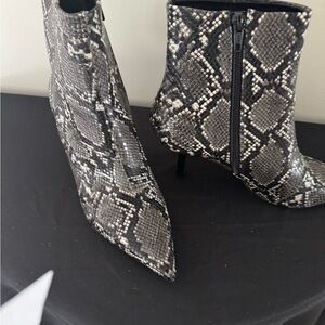 Snakeskin Patterned Ankle Boots